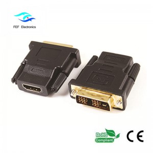DVI-Stecker (24 + 1) auf HDMI-Buchse Gold / Nickel Code: FEF-HD-003